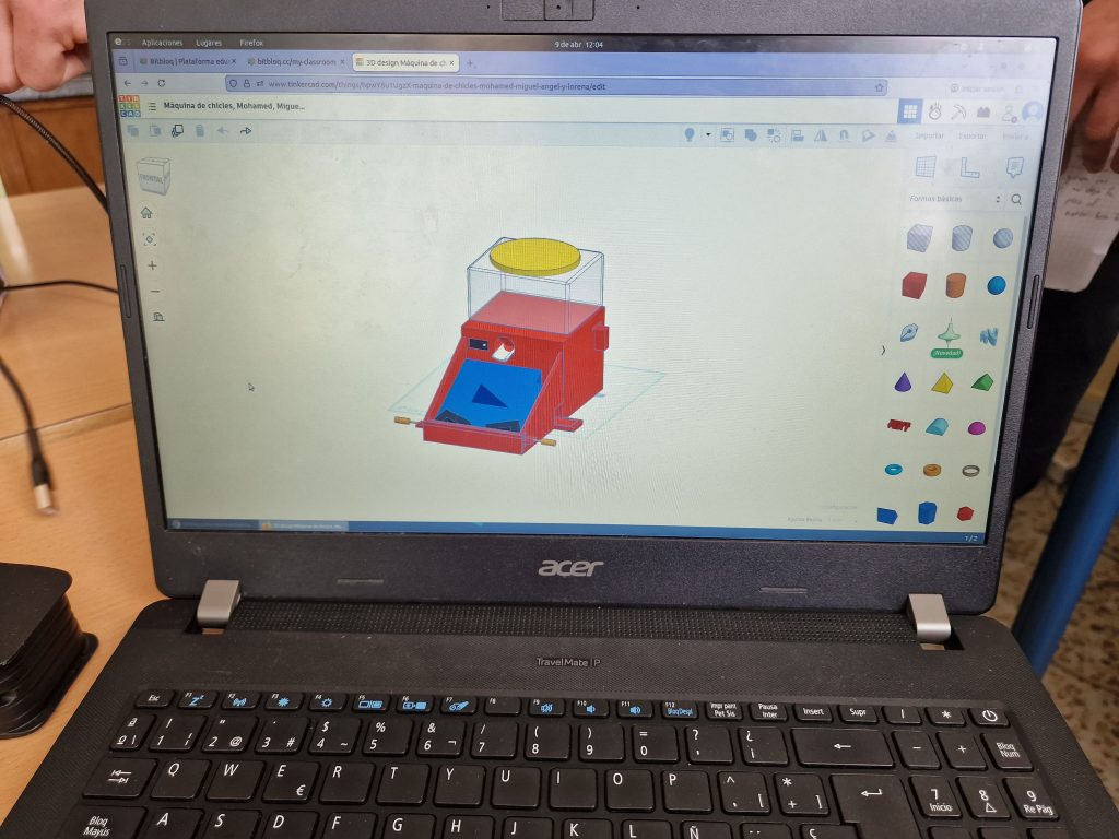 Imagen en tinkercad del prototipo